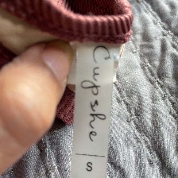 Cupshe ribbed burnt red/orange/brownish pink front tie bikini,matching bottom SM - Picture 11 of 14